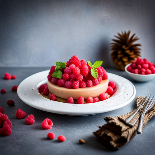 Delicious Raspberries and pine nuts dish 93280