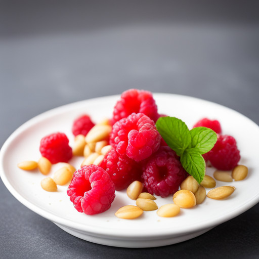 Delicious Raspberries and pine nuts dish 93281
